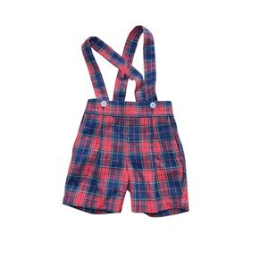 Kids Plaid Suspender Overalls